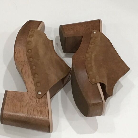 Brown Suede Clogs, Square-toe, Sam Edelman, Size 8.5 - Picture 12 of 12